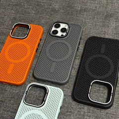 夏の放熱に適した iPhone16ProMax 磁気 Apple 15 携帯電話ケース フレーム ブラケット ハニカム通気性 新品