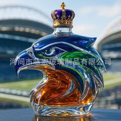 新品鹰头威士忌酒瓶高硼硅玻璃动物酒瓶装饰摆件动物泡酒瓶跨境