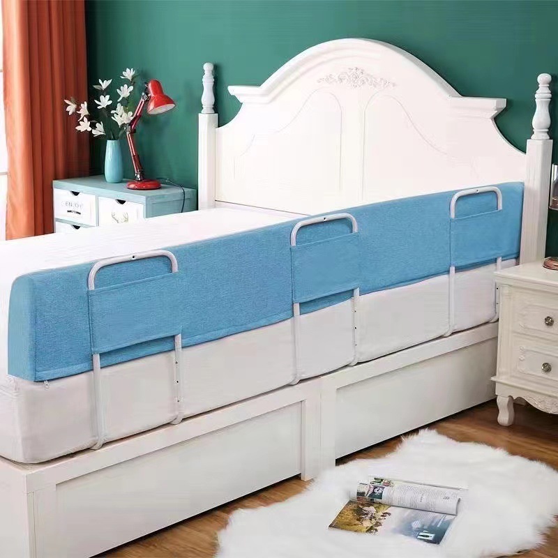 어린이 충돌방지 소프트 침대 서라운드 [린넨 라이트블루 원피스]