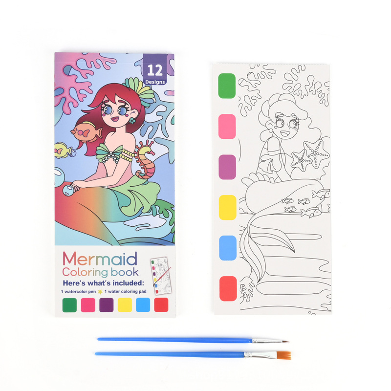 国境を越えた子供用塗り絵、水彩画、幼稚園用塗り絵、顔料付き落書き絵本セット|undefined