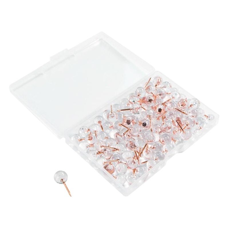 Color transparente creativo cabeza grande uñas ins oro cabeza redonda tablero de corcho dibujo de uñas 100 piezas tablero de corcho en forma de H de uñas al por mayor