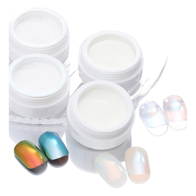 Internet celebridad nueva manicura luz de la luna polvo de plata espejo mágico polvo de hadas Rosa Aurora hielo blanco transparente color mágico espejo harina polvo de hadas