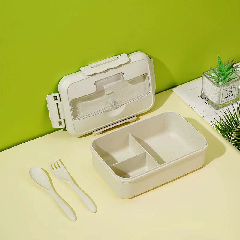 Ланчбокс для студентов Bento, 3 отделения, микроволновый ПП с прибором (ложка/вилка/палочки)