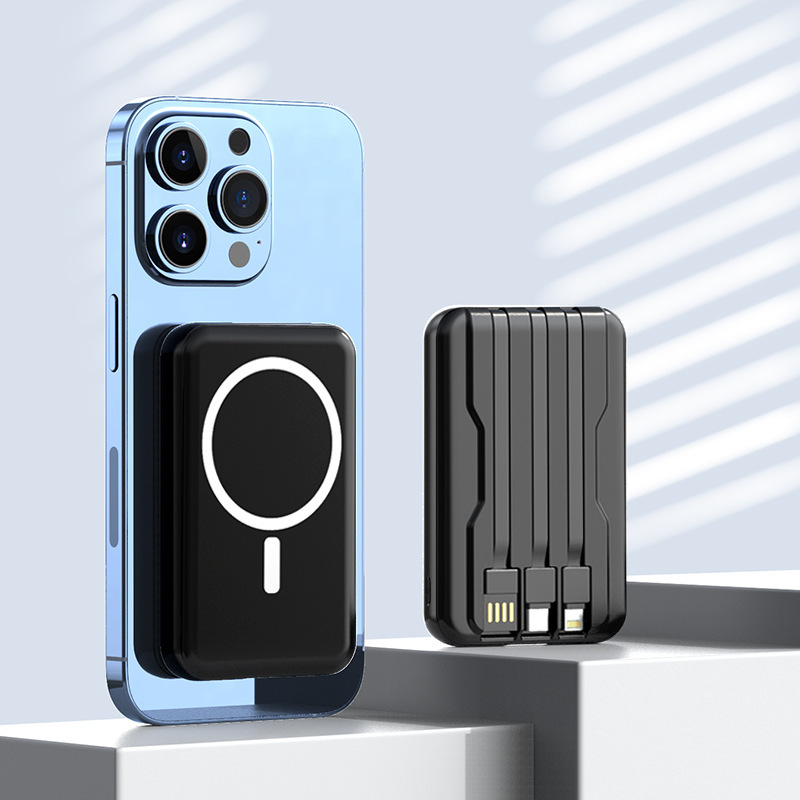 Certificado 3C mini magnet inalámbrico Charger Tesouro ligero y delgado portátil con cable MagSafe fuente de alimentación portátil de carga ultra rápida