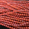 Organic red rosary with round beads, bracelet, 9mm, 108 beads