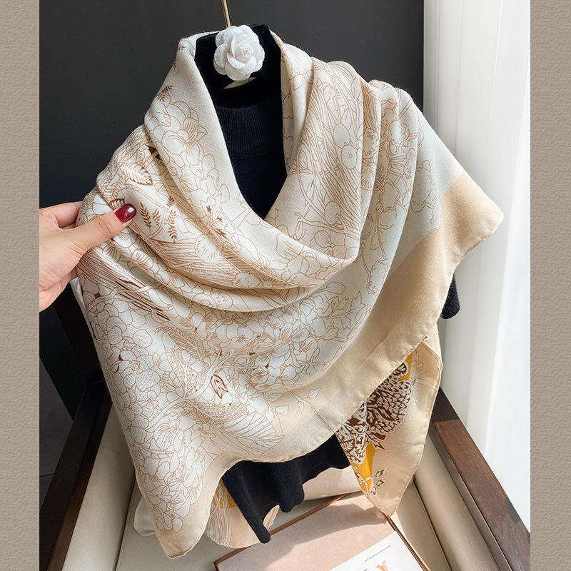 Women's Versatile Summer Sunscreen Scarf Printed Cotton Linen Shawl_voghion.com