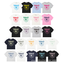 韓国マルディ半袖レディース夏デイジードーマルチプル花柄トップゴールドハイシルバー同Tシャツ半袖トレンド
