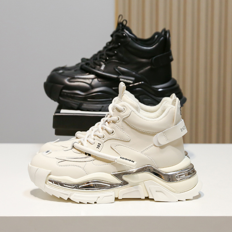 Velours vieilles chaussures femmes nouveau automne et hiver Ins Net rouge chaussures de course décontractées rehaussant rétro chaussures de sport confortables femmes_voghion.com