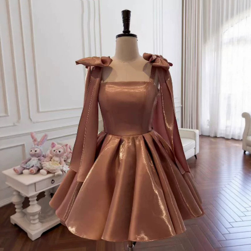French Retro Bow Tube Top Dress 2026 New Style Tutu Skirt Suspender Dress Birthday Party Dress