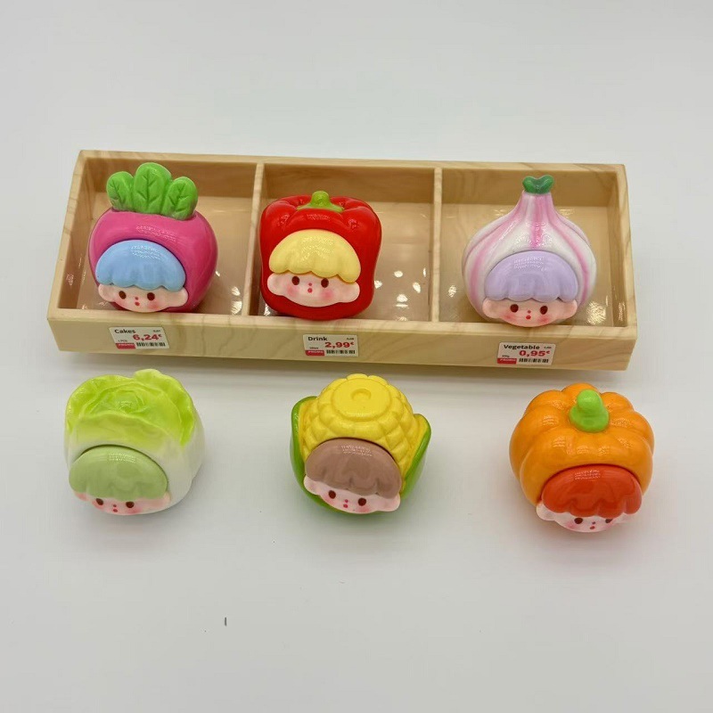 시뮬레이션 야채 AZHUO 단색 3 차원 음식 놀이 자동차 장식품 키 체인 DIY 펜던트 쌍 블라인드 박스 귀여운 곡물