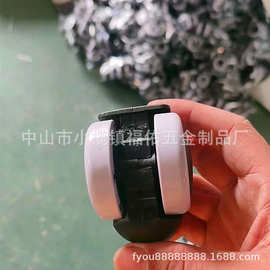 家具置物架收纳塑料 万向轮 pp尼龙滑轮 螺纹卡簧弯角刹车万向轮