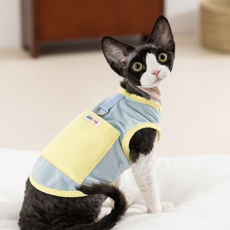 Gatos primavera y verano, enfriamiento y prevención del golpe de calor, arcoíris, ropa fresca, perro, protector solar al aire libre, chaleco para perros, ropa para gatos