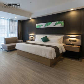 星级酒店家具标间全套新中式实木床民宿宾馆全屋定制单双人家具床