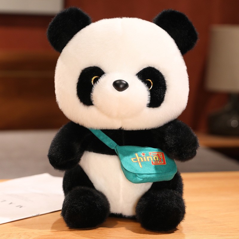 Lindo panda gigante muñeca peluche tesoro nacional panda muñeca colgante pequeña muñeca de trapo recuerdo de viaje