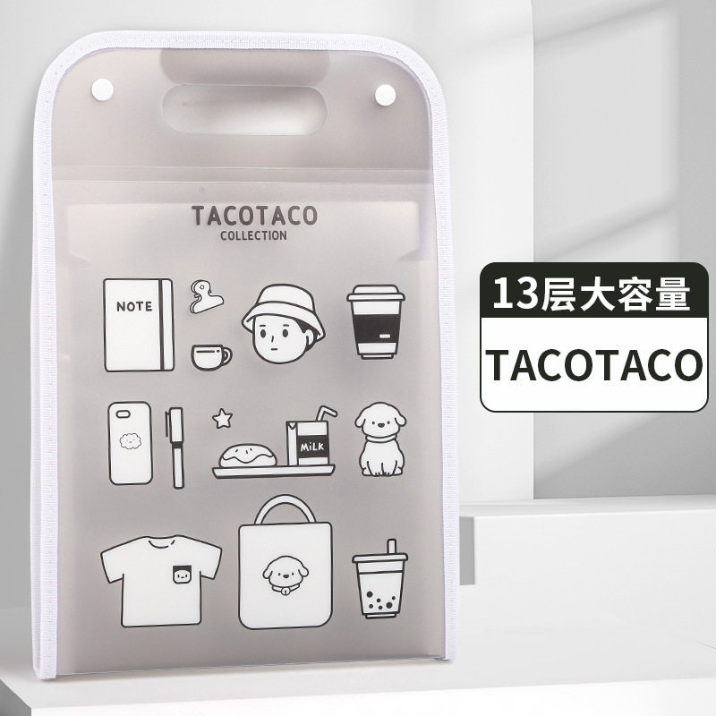 Handheld organ, cartoon multilayer card holder, capacious organizer bag, folder, classification