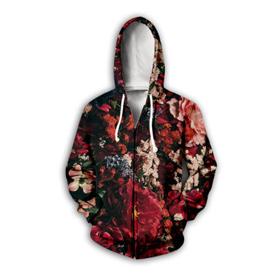 Branded Clothing Floral Zipper Hoodie Fashion Men'S/Women's Hoodie Painting Floral 3D Print