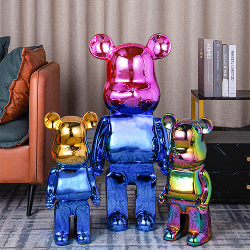 Violent Bear Figurine Living Room Light Luxury Desk Floor Ceramic High-End Home Decor Gift for Children's Room Money Bank