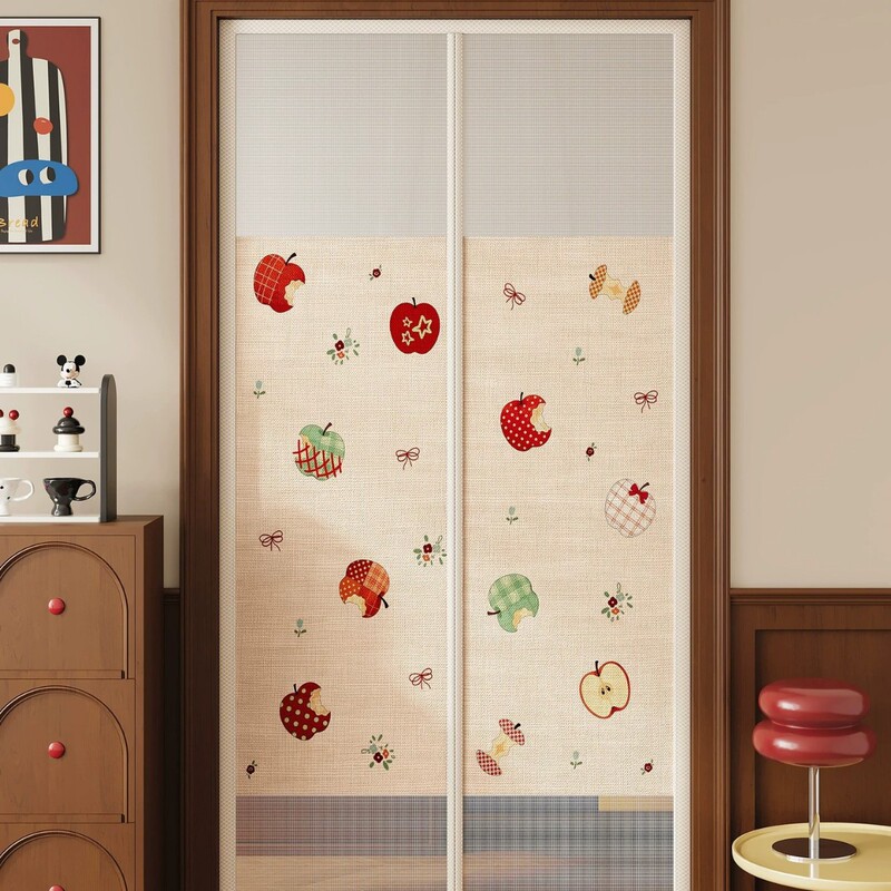 Modern Minimalist Door Curtain, Semi-Hidden Partition, No-Drill Installation, for Home Use in Bedroom, Room, Kitchen, Privacy Curtain for Toilet