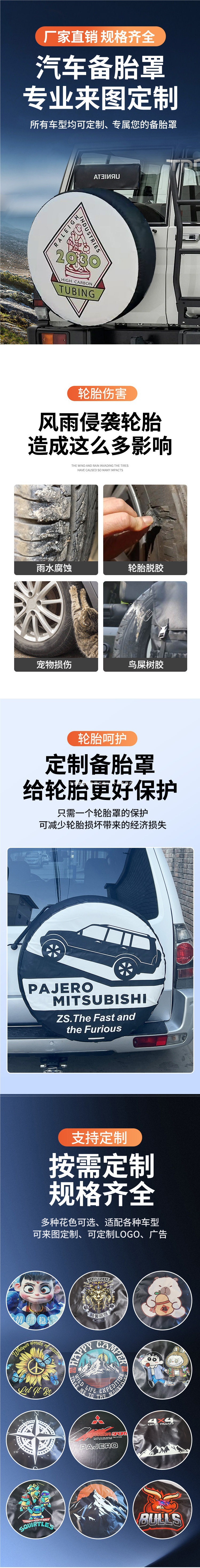 Direct sales from the manufacturer: car spare tire cover, tire sleeve, thickened tire bag, PVC tire cover, wheel cover, tire protection accessory