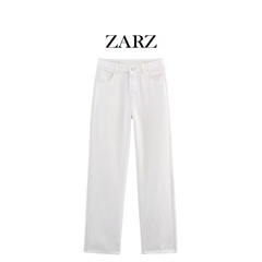 ZARZ 自制 欧美风 新款女装 经典款铆钉中腰直筒牛仔裤 6147040