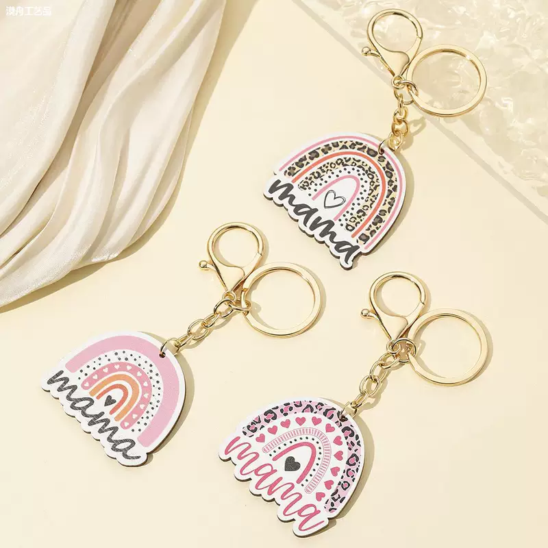 Keychain with letters, creative backpack accessory for mother's day, Birthday gift