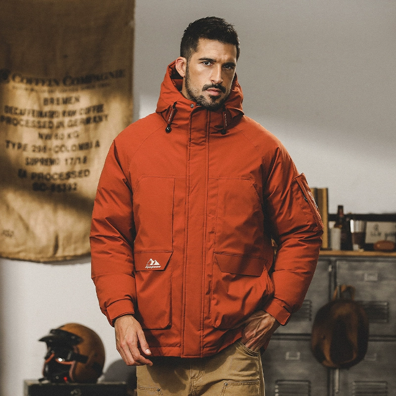 Американский пуховик с капюшоном мужской зимний ветер и холод