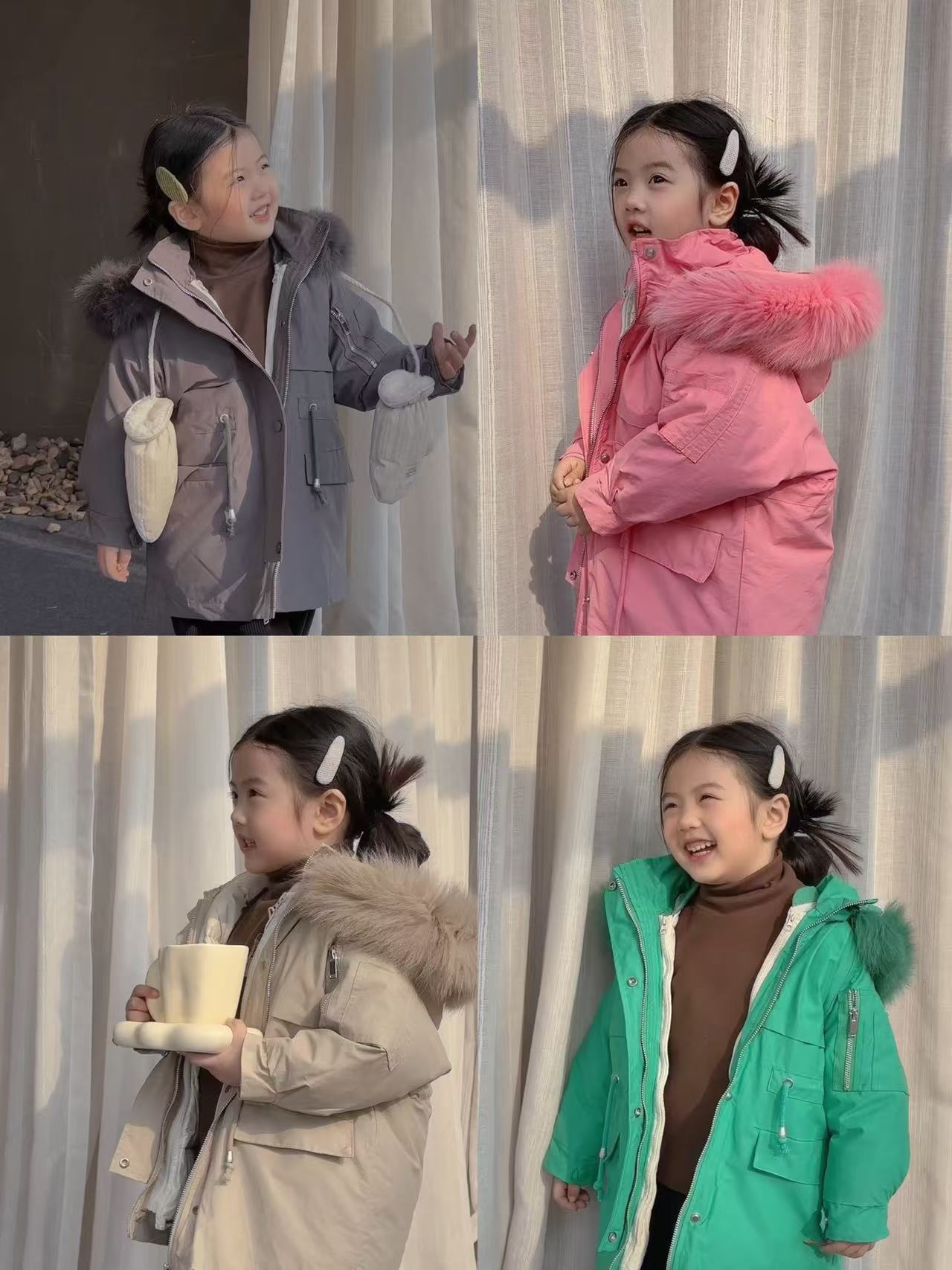 Nueva Chaqueta de Plumón con Cuello de Piel Grueso, una Prenda con Tres Formas de Uso, Forro Interior Desmontable, Abrigo con Capucha para Invierno, Venta al por Mayor.