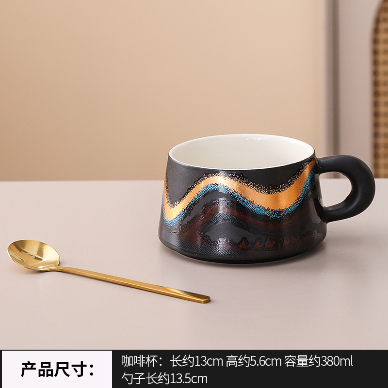 见山陶瓷咖啡杯文创丝绸之路复古个人杯变色马克杯公司商务伴手礼|undefined