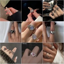 ins���Ž�ָС������������ʿ��ڿɵ���ʳָ�� Adjustable Rings