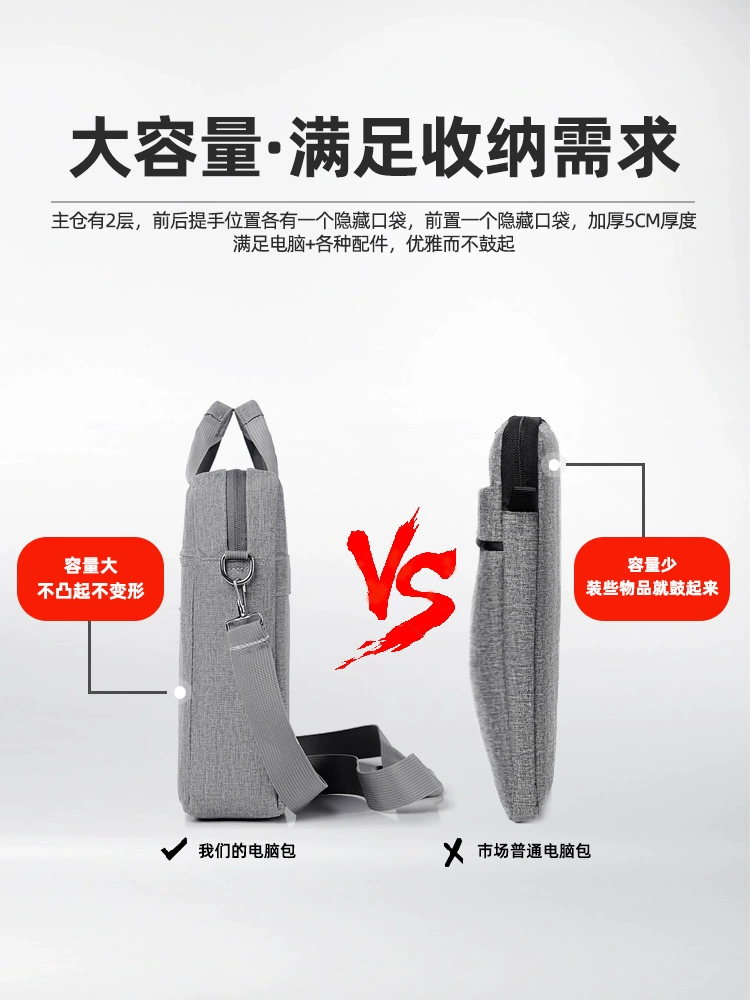 晴熙 Apple, Huawei, Lenovo, ноутбук, вместительная совместимая сумка на одно плечо для мужчин и женщин, увеличенная толщина