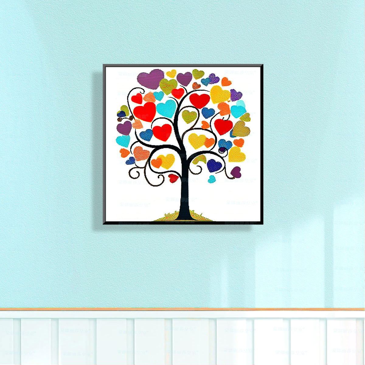 Mona Lisa real bordado cruzado árbol de amor 2026 nueva pieza pequeña simple fresca encantadora sala de estar bordado a mano image 4