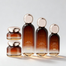 现货新款扁椭圆套装渐变色30ml乳液精华爽肤水瓶 50g膏霜瓶化妆品