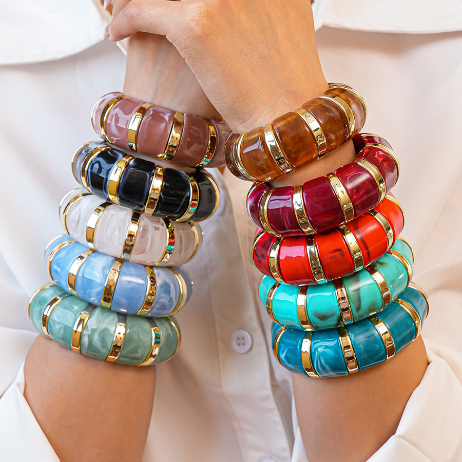 Pulsera de costura de mancha geométrica acrílica europea y americana, pulsera de moda de personalidad de nicho, joyería de temperamento único de alta calidad image 1