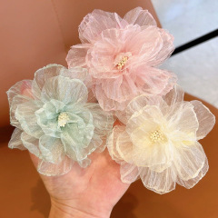 春色の花のヘアピンメッシュヘアピンプリンセスサイドカモノハシクリップネットレッドシンプルなヘアピン女の子の頭飾りヘアアクセサリー