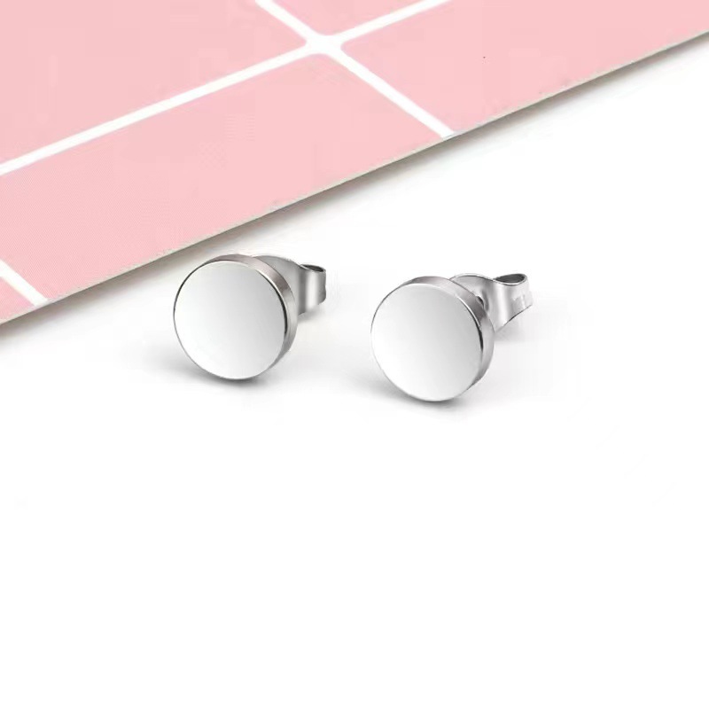 Holiday Occasion 1 Pair Hip-Hop Vintage Style Solid Color Plating Titanium Steel Ear Studs