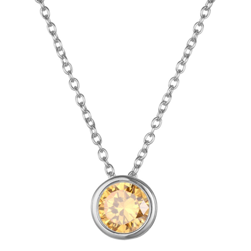 Chihang Cross-Border Stainless Steel Diamond Necklace Versatile Non-Fading Titanium Steel Clavicle Chain Rhinestone Pendant Necklace December
