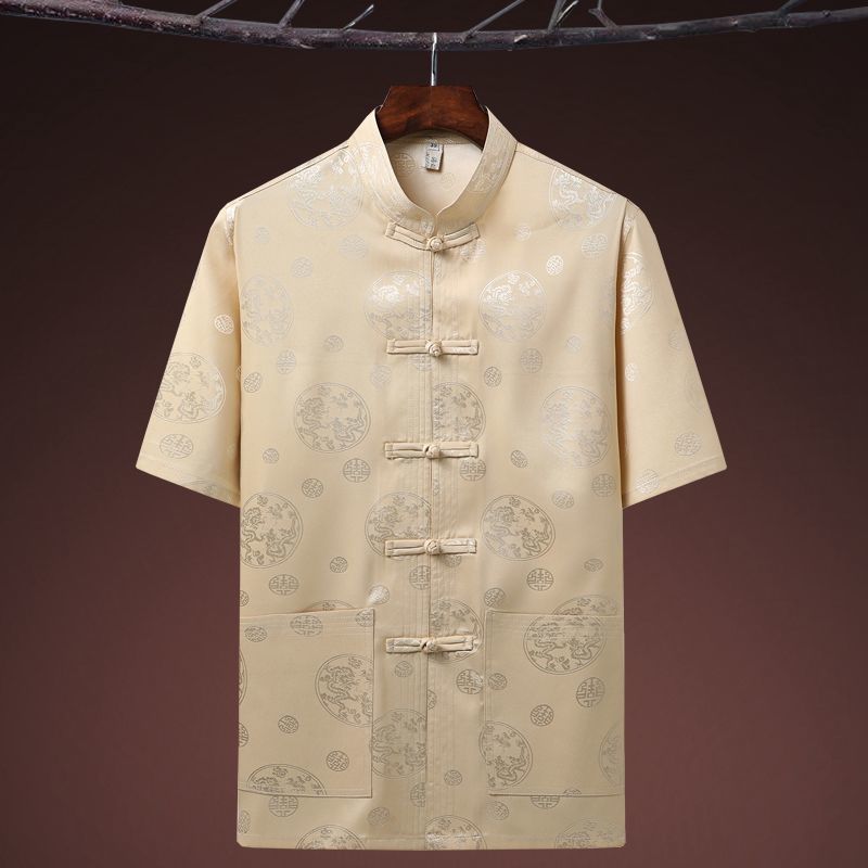 Round Dragon short sleeve (top) beige