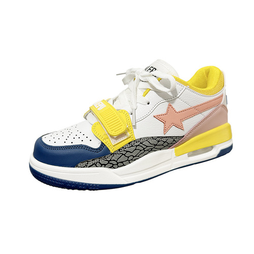 Korean ins style air cushion casual couple jogging shoes ulzzang trend contrast color college breathable sports shoes for men and women