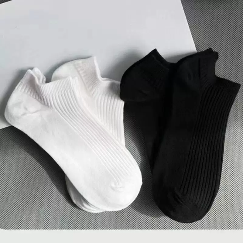 男女纯色春夏款白色单针短筒袜夏季吸汗透气抖音同款情侣爆款船袜