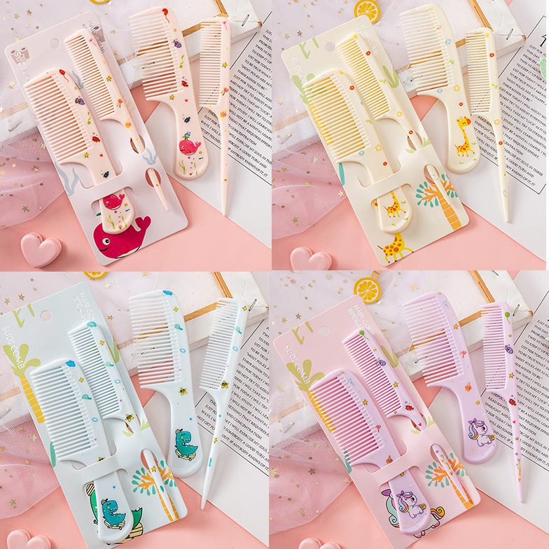 Peines para niños niñas para bebés especiales no dañar cabello lindo dibujos animados pequeños dientes densos caseros niñas cabello largo pelo recto