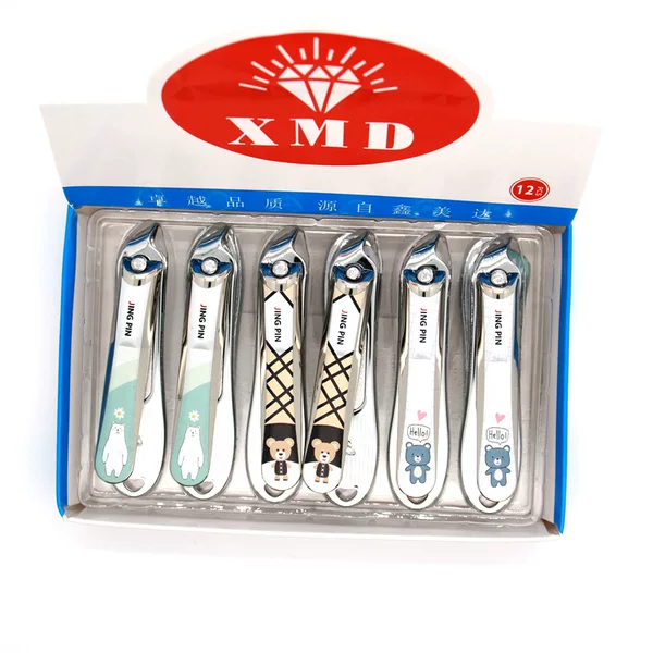 Oblique cute bear nail clippers large pointed nail clippers boxed nail clippers wholesale dead skin scissors factory goods