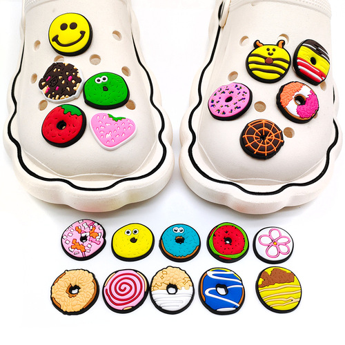Donut Series PVC Soft Rubber Hole Shoes Flower, Shoe Buckle Shoe Decorative Accessory