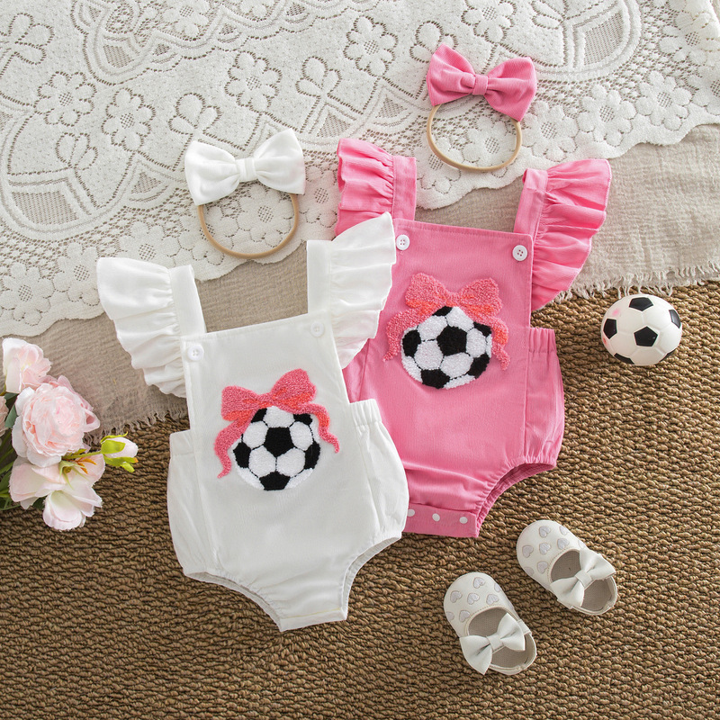 Cross-Border 2026 Summer Infant Baby Girl World Cup Cute Sweet Fashionable Triangle Romper New Cute Onesie Cross-Border 2026 Summer Infant Baby Girl World Cup Cute Sweet Fashionable Triangle Romper New Cute Onesie