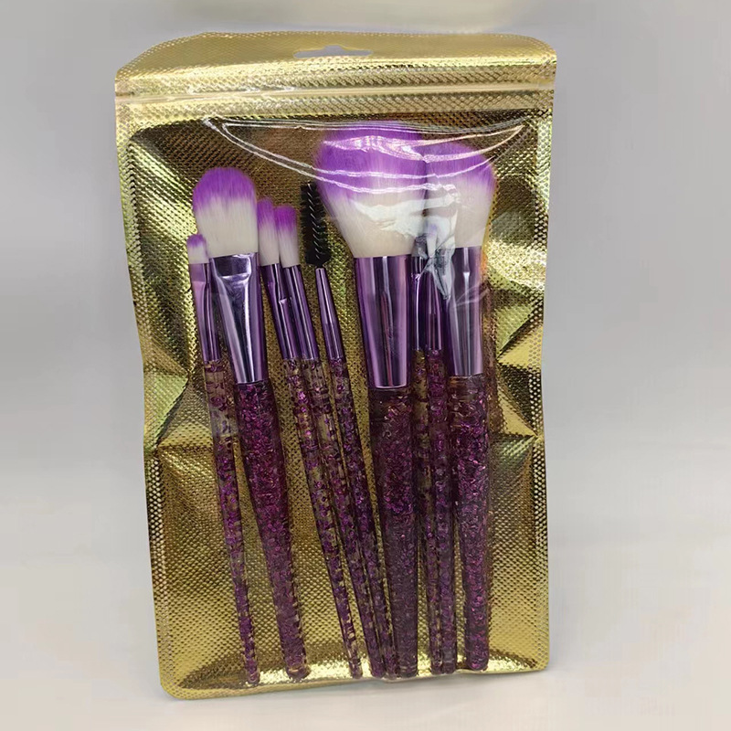 10 pinceles de maquillaje traje conjunto completo cristal transparente arenas movedizas cebolla en polvo herramientas de belleza cepillo suelto cepillo de sombra de ojos al por mayor