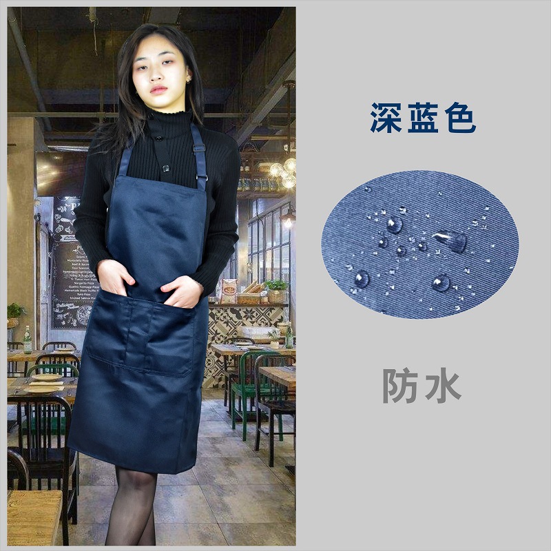 Venta al por mayor impermeable a prueba de aceite restaurante moda cintura lienzo algodón procesamiento LOGO impresión delantal