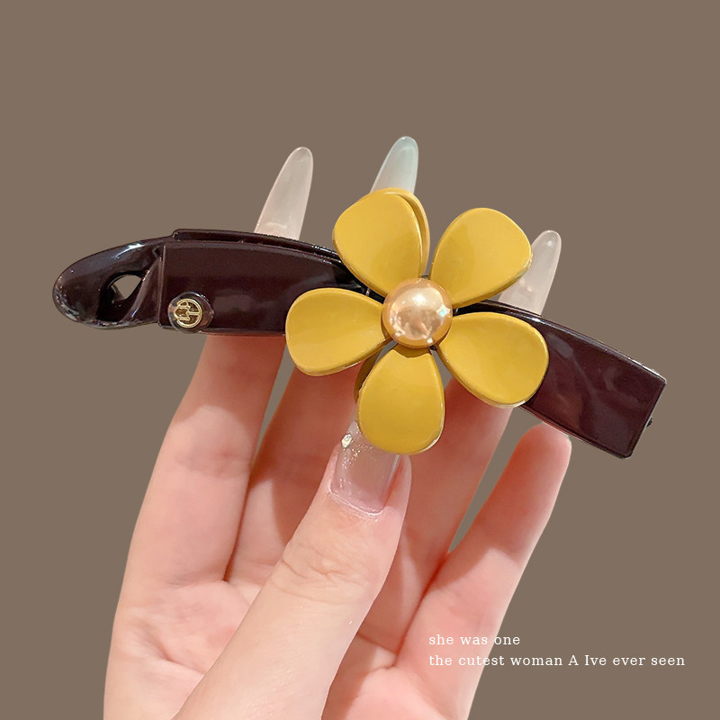 3# yellow flower banana clip about 10.5cm