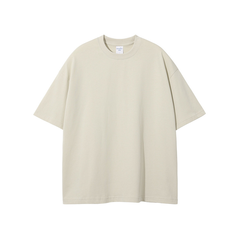 2025 夏の新作トレンディなブランド 230 グラム二重糸純綿半袖無地メンズ Tシャツ Bajia 同色大きいサイズ紳士服|undefined