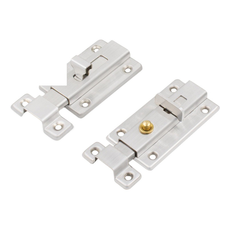 Engrosamiento de acero inoxidable automático primavera pestillo de la cerradura de la puerta de baño puerta perno de la puerta hebilla de la puerta de madera anti-robo PIN de la puerta