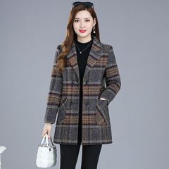 妈妈秋装2025新款外套气质中长款上衣40岁中老年女装春秋格子风衣