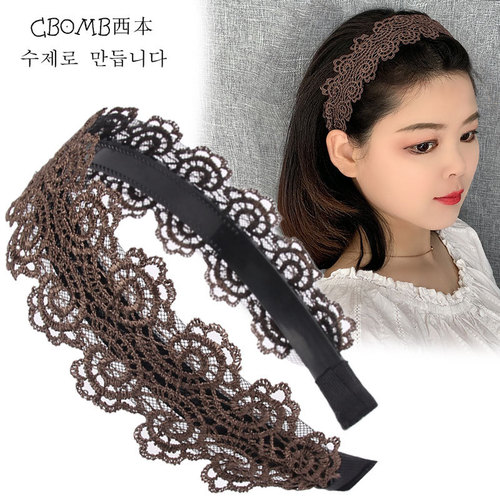 coffee black navy lace Hair band cballroom latin dance  sideband tooth tire Latin ballroom dance lace headband for women girls hair band head hoop ms